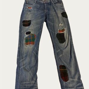 Polo Ralph Lauren Patchwork Distressed Astor Slim Boyfriend Jeans sz 29 women’s